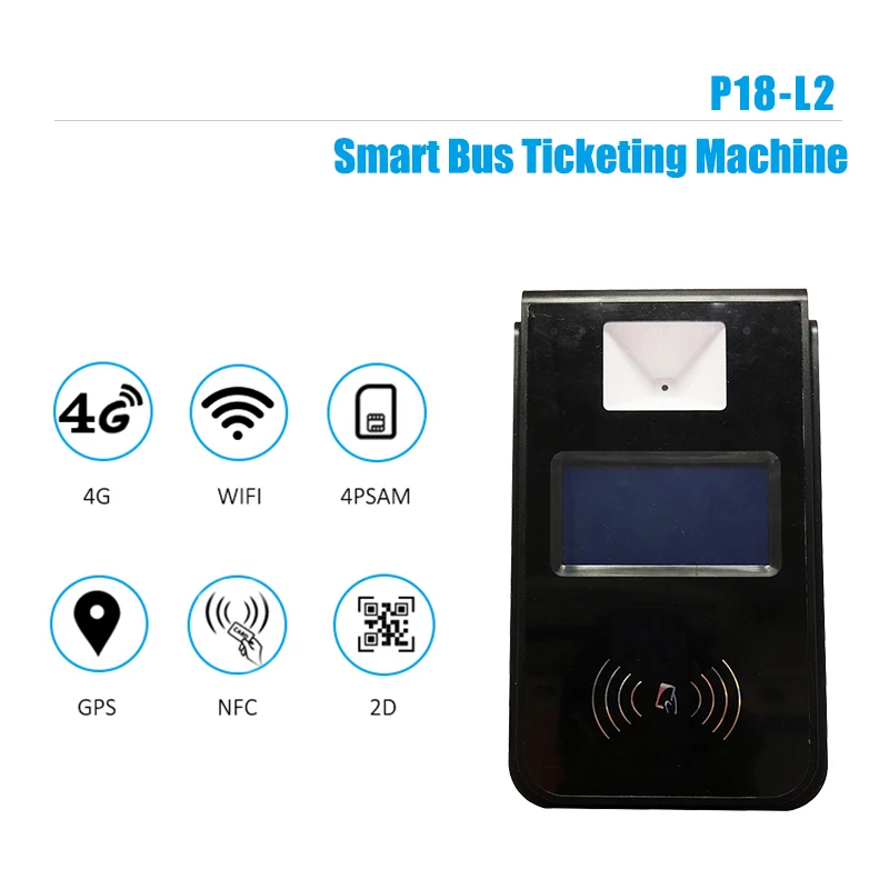 4G WIFI Smart Card Bus Payment Machine AFC Bus Validator With Qr Code P18-L2