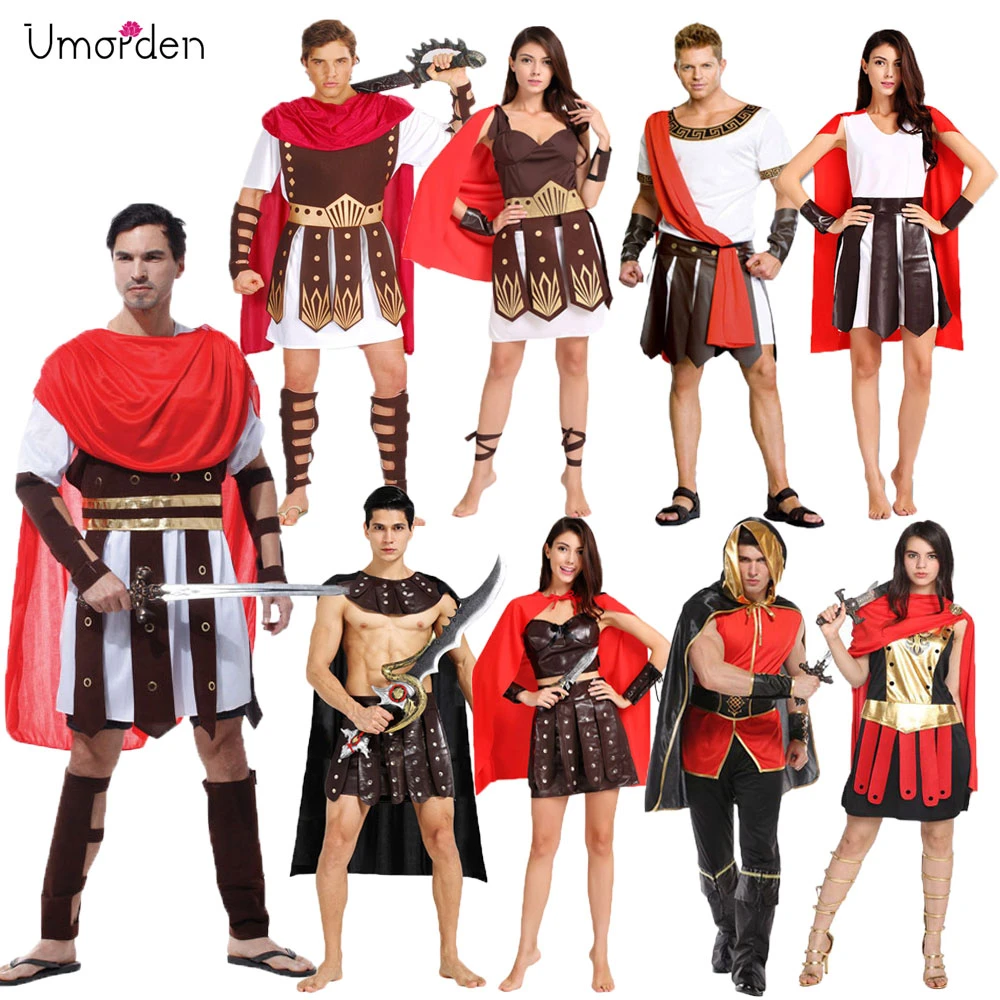 Umorden de fiesta de Carnaval para hombre y mujer, traje de pareja adulta, armadura romana griega, soldado, Vestidos| | - AliExpress