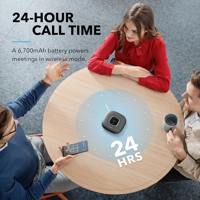 Anker PowerConf Bluetooth Speakerphone conference speaker with 6 Microphones, Enhanced Voice Pickup, 24H Call Time 6