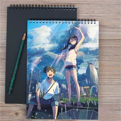 Weather Child Sketchbook Anime Drawing A4 Graffiti Sketch Book Cute Art Student Painting Book Kawaii 25 Sheets School Supplies