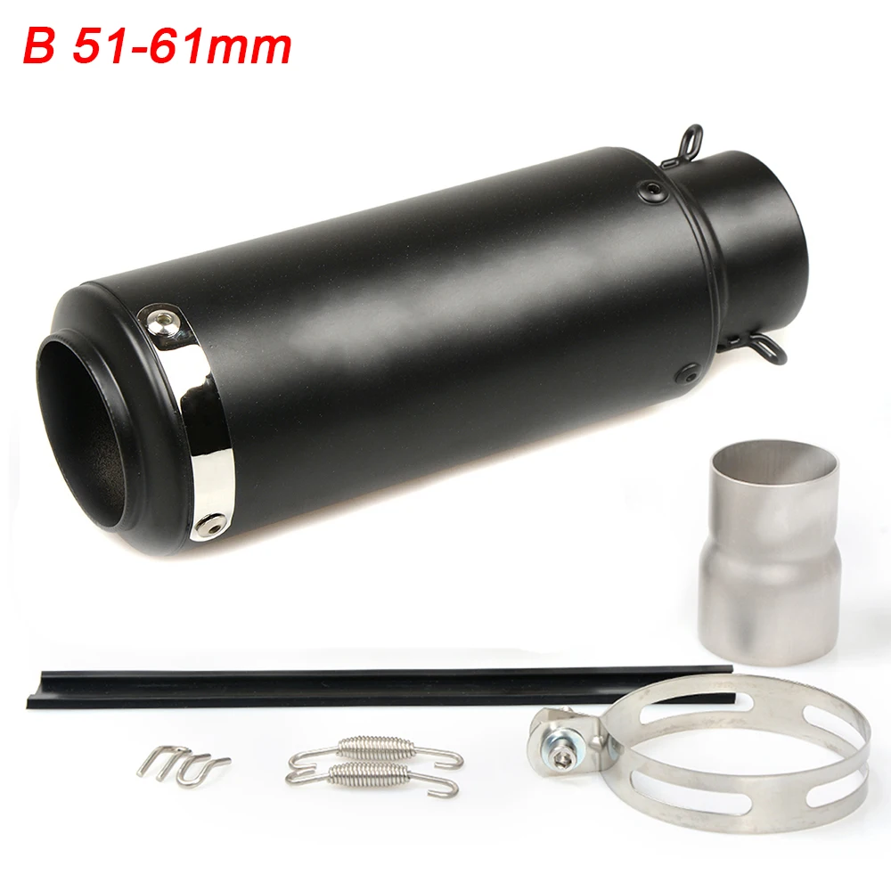 B 51-61MM black Для SUZUKI GSXR750 GSX-R 600 KAWASAKI Z 250 800 Универсальный Гоночный Мотоцикл выхлопная труба из углеродного волокна система побега с киллером - Цвет: B 51-61MM black