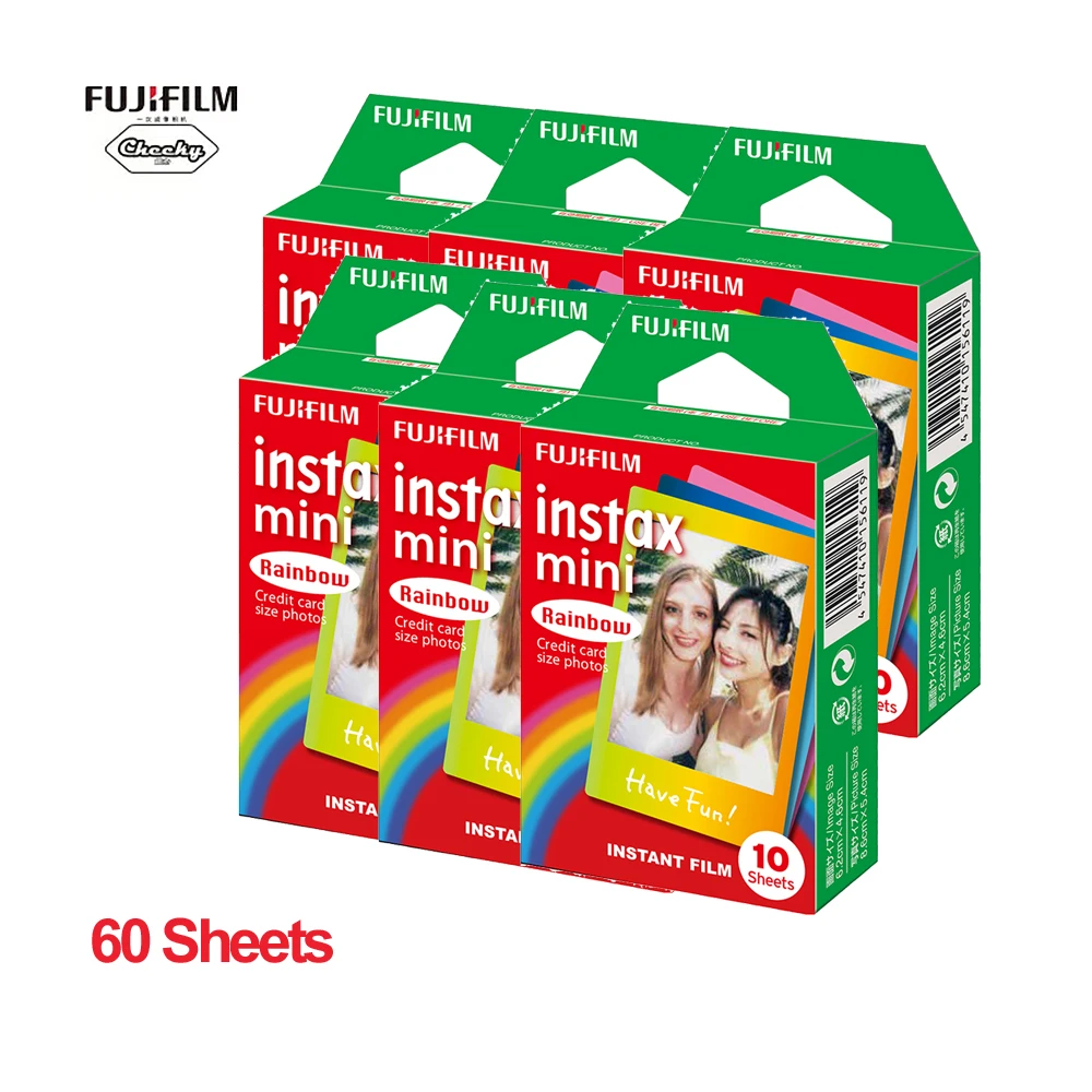 60 Sheets 10-100 листов Подлинная Fujifilm Instax Mini 8 пленка Радуга Fuji мгновенная пленка для Fujifilm Instax mini 7s 9 25 50s 90 пленка для камеры - Цвет: 60 Sheets