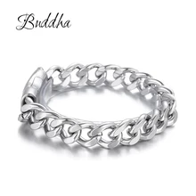 Браслет Будды из нержавеющей стали в стиле панк, ширина 11 мм, для женщин, сделай сам, браслет, талисманы, браслеты для мужчин, Pulseira, ювелирное изделие, подарок ZTB423-3