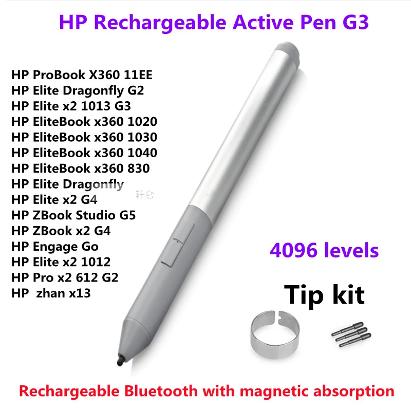 New Active Pen G3 For Hp Elitebook X360 1040 G5 G6 G7 G8 Notebookpc Rechargeable 4096 Pressure