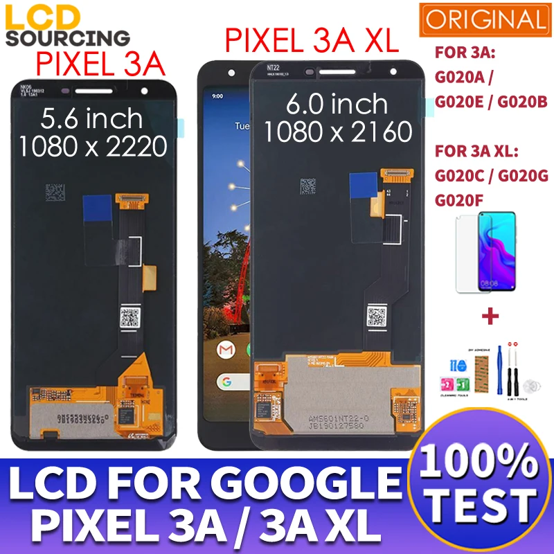 

Original 5.6" For Google Pixel 3A LCD Display Touch Screen Digitizer Assembly 6.0" For Google Pixel 3A XL LCD Display Replace