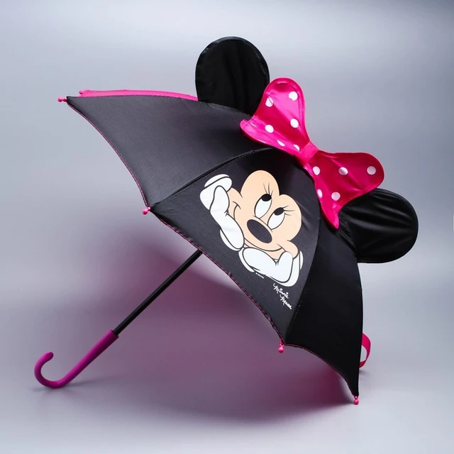 Paraguas infantil con orejas de Minnie Mouse, sombrilla infantil contra la lluvia, ideal para el hogar y la cocina, ideal para el 52 cm de diámetro -