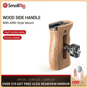 

SmallRig Wood Side Handle with ARRI-Style Mount DIY Option Dslr Cage Side Handle With Cold Shoe Mount Camera Handgrip- 2836