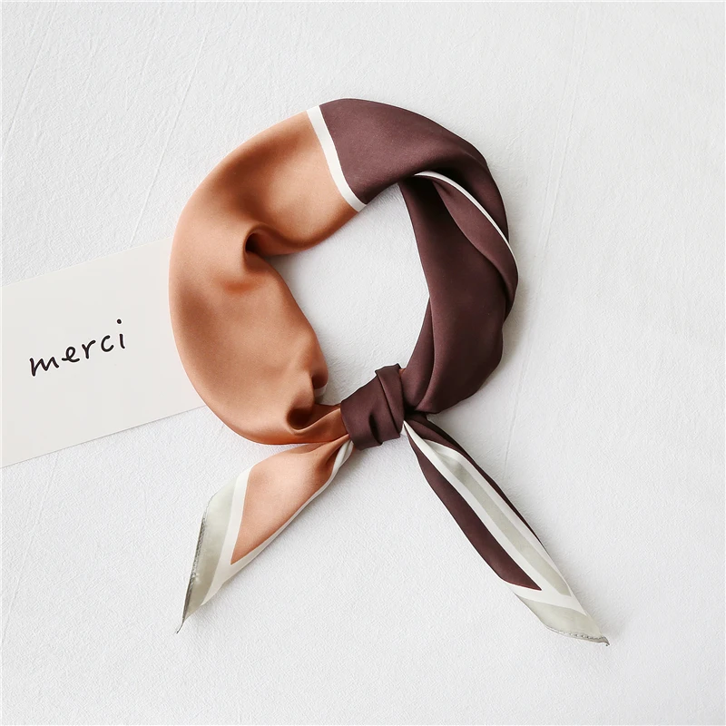 

2020New Korean Retro all-Match Geometry Small Square scarf for Women Hair Band Dual Purpose Arm Bag Silk Scarves Neckerchief