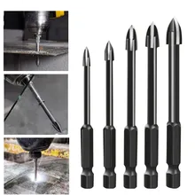 

5Pcs Efficient Universal Drilling Tool Multifunctional Cross Alloy Cemented Carbide Drill Bit Tip Ceramic Concrete Hole Opener