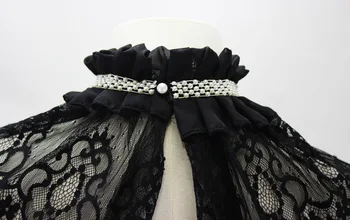 

Detachable Collars For Women Lace Flower Black Pearl Faux Collar Ladies Choker Party Ladies Brand Ruffle Collar Drop Ship