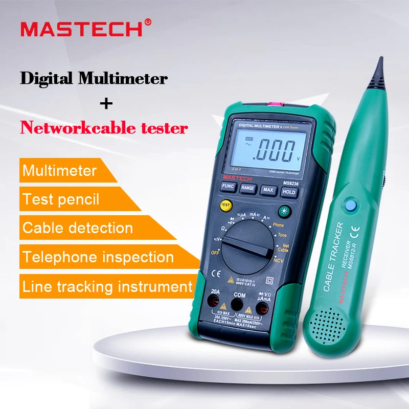HYELEC MS8236 Auto Range Digital Multimeter with AC//DC Amp Volt Resistance Capac