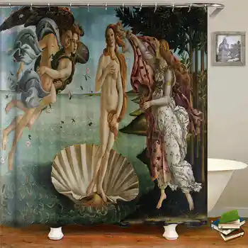 

Funny Retro Vintage Car Shower Curtains Waterproof Bathroom Curtain Cool Old Newspaper Bath Curtain High Quality Shower Curtain