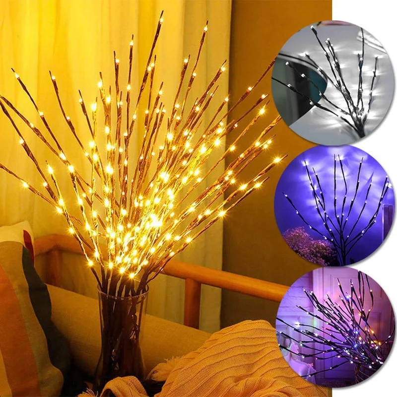 

100 LED Luminous Willow Branch Lamp Battery Powered Decorative Lights Tall Vase Filler Willow Twig Lighted Branch For Home Decor