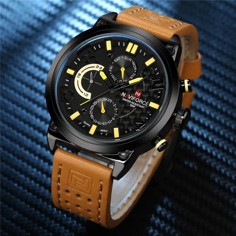Топ люксовый бренд NAVIFORCE мужские часы модные повседневные кварцевые наручные часы с календарем водонепроницаемые часы мужские часы 9068