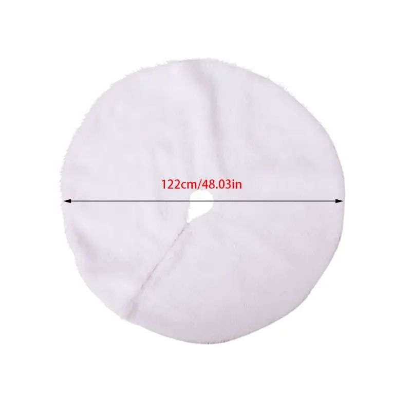 

White Plush Christmas Tree Skirt Decor Bottom Floor Mat Cover Merry Xmas Decor DXAF