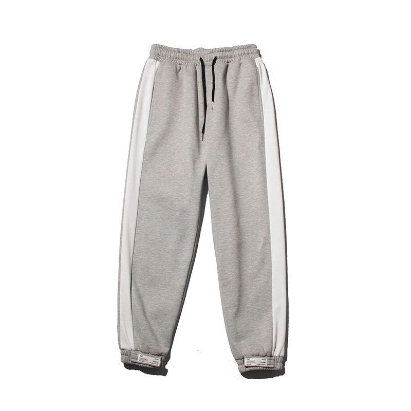Плюс бархатные толстые брюки мужские теплые модные спортивные штаны повседневные брюки для бега мужские уличные хип-хоп свободные брюки мужские s S-XL - Цвет: gray