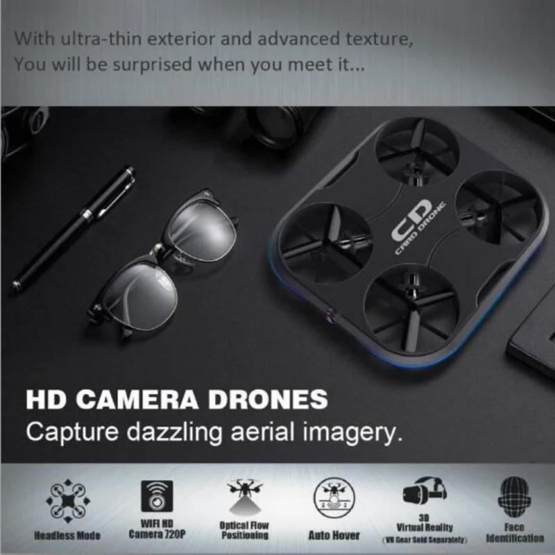 Карманный Дрон Квадрокоптер WIFI FPV HD камера оптический режим потока