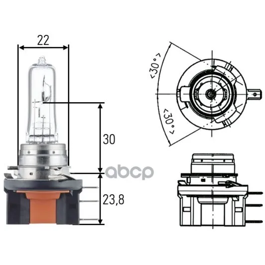 Лампа H15 12v 55/15w Hella 8gj168119001 HELLA арт. 8GJ168119001