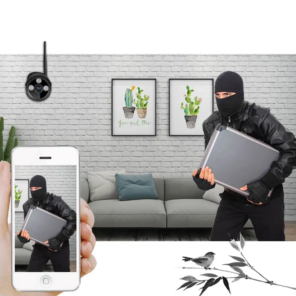 ИК ночного видения ip-камера WiFi ONVIF 1080P наружные цилиндрические камеры безопасности Беспроводные с sd-слотом для карт Детские видеоняни