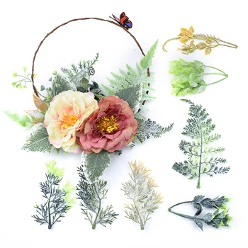 

10pcs Plastic grass MINI fake tree christmas decorations for home scrapbook wedding decorative flowers wreaths artificial plants
