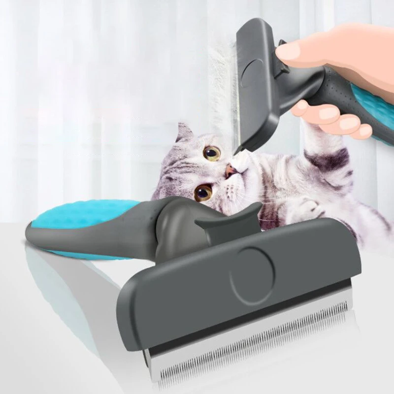 Cepillo quitapelusas para perros y gatos, herramientas de aseo para mascotas, recortadora desmontable, accesorio, peines, suministro de Cini Furmines para gatos y perros