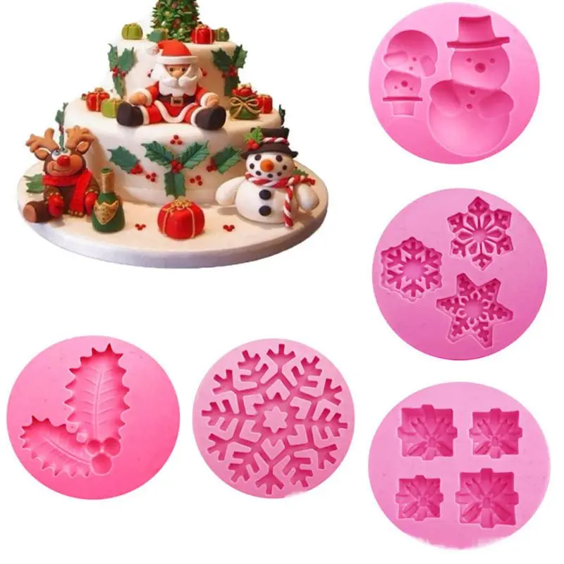 5 Pcs Handmade Christmas Tree Snowflake Resin Silicone Molds Jewelry Making Tool