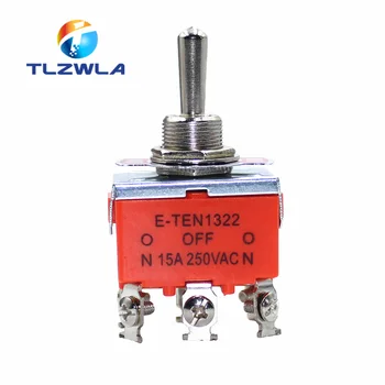 

10pcs E-TEN1322 Rocker Toggle Switch 6 pin Head 3 Grade Switch Double Pole Double Throw Toggle Switch Power Supply 15A 250VDC