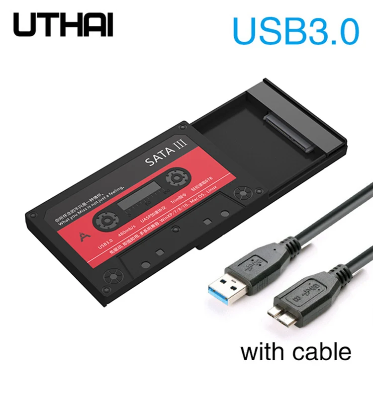 3.5 hdd external case usb 3.0 UTHAI T22 2.5" SATA to USB3.0 HDD Enclosure Mobile Hard Drive Cases for SSD External Storage HDD Box With USB3.0/2.0 Cable ABS external hdd box