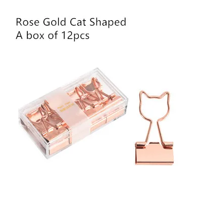 12 шт. модный розовый Золотой цветной зажим для бумаг милый вырез в форме сердца металлический зажим для бумаг s фото билетов заметок букв зажим для бумаги - Цвет: cat