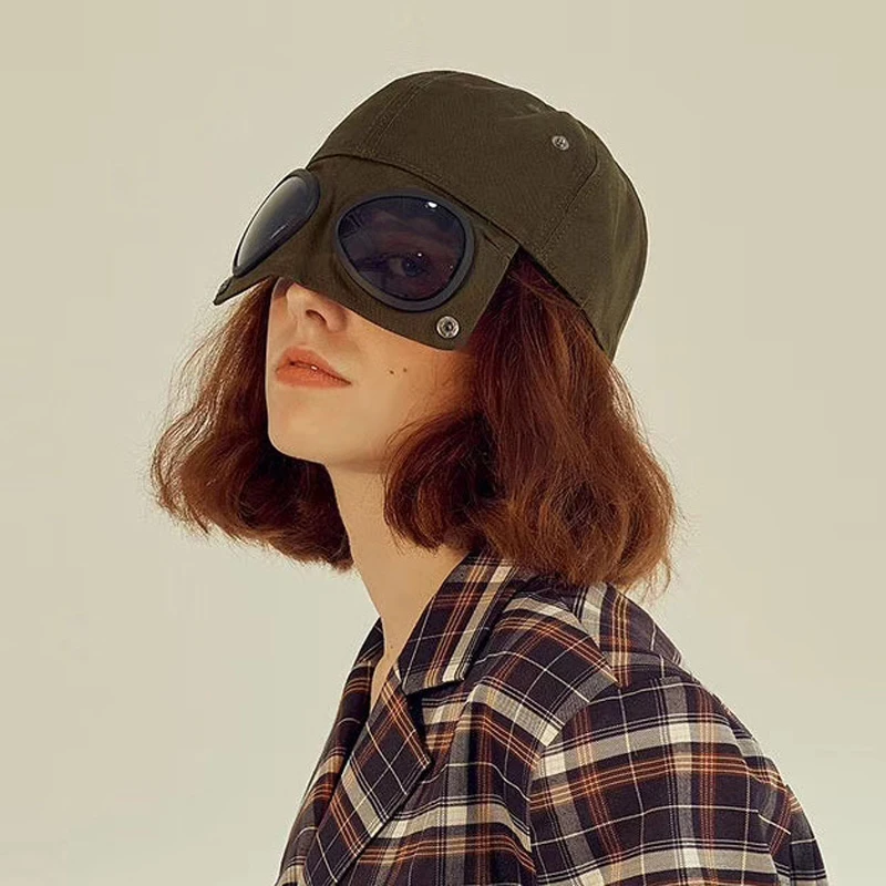 

Ins модные бейсболки с очками-авиаторами Женская ветрозащитная Кепка в стиле хип-хоп Повседневная Праздничная Спортивная Кепка Для Взрослых Регулируемая Кепка От Солнца Унисекс