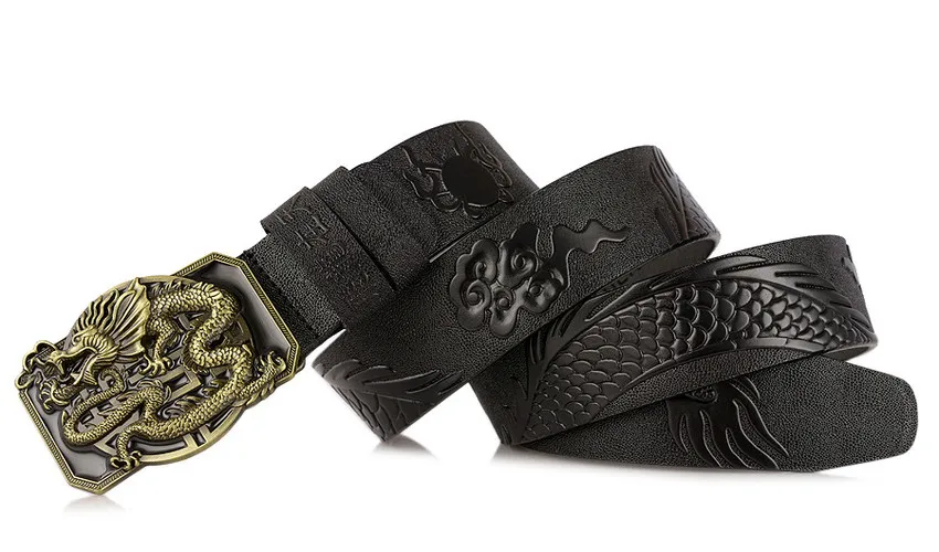 Cowkin кожаная пряжка в стиле хип-хоп панк пояс с драконом роскошные дизайнерские джинсы ремень гарантия качества ZLB390