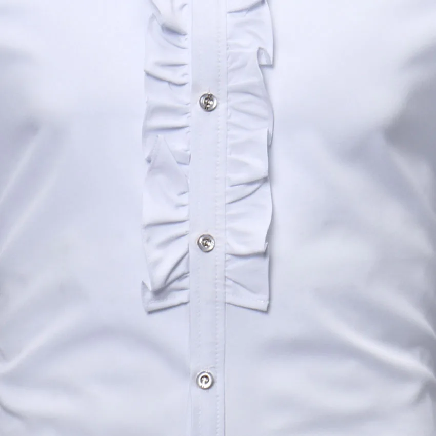 Белая однотонная мужская рубашка смокинг с длинными рукавами Топы в африканском