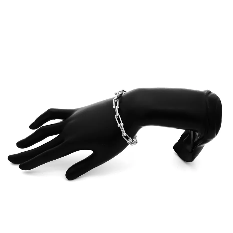 Silver Bracelet Lacteo ожерелье-чокер в стиле панк с круглыми бусинами для женщин, ожерелье в стиле хип-хоп с перекрестными полыми цепочками, Очаровательное ожерелье, модное ювелирное изделие - Окраска металла: Silver Bracelet