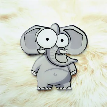

1PCS Big Eyes Icon Animal Brooch Acrylic Badge Cartoon Elephant Monkey Ostrich Pin For Kids Party Gifts Decoration On Bag Hat