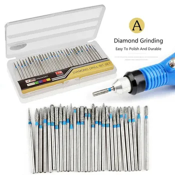 

30pcs/set Tungsten Steel Grinding Head Carbide Nail Drill Bits Diamond Rotating Tool Dremel Diameter Polished Abrasive Pedicure