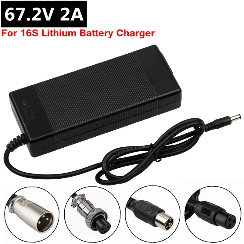 

67.2V 2A electric bike battery charger For 60V 16S li-ion battery pack Wheelbarrow e-bike Charger High quality