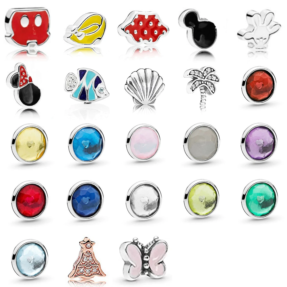 NEW 100% 925 Sterling Silver Beach Fish Shell Charms Clear CZ Floating Heart Locket Fit Pendant Original Jewelry Gift | Украшения и