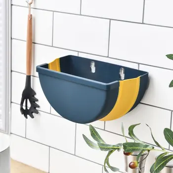

Waste Bin Hanging Trash Can Rubbish Cabinet Door Toilet Waste Storage Wall Mounted Folding Bathroom Cute Home Baskets
