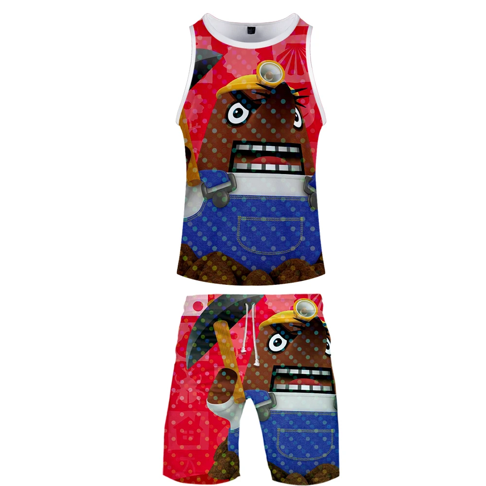 Animal Crossing 2 Pieces Men's Sportswear Tank Top Casual Sweatpants Men Sets 3D Animal Crossing:Pocket Camp Tracksuit Clothing Animal Crossing 2 Pieces Men's Sportswear Tank Top Casual Sweatpants Men Sets 3D Animal Crossing:Pocket Camp Tracksuit Clothing