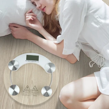 

Precision Body Weight Scale Round Glass Digital Electronic Scale Bathroom 150kg