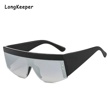 

Fashion Square Sunglasses Women Vintage Street Big Frame Sun Glasses Men Outdoor Personality Silver Lens Sun Eyeglasses UV400