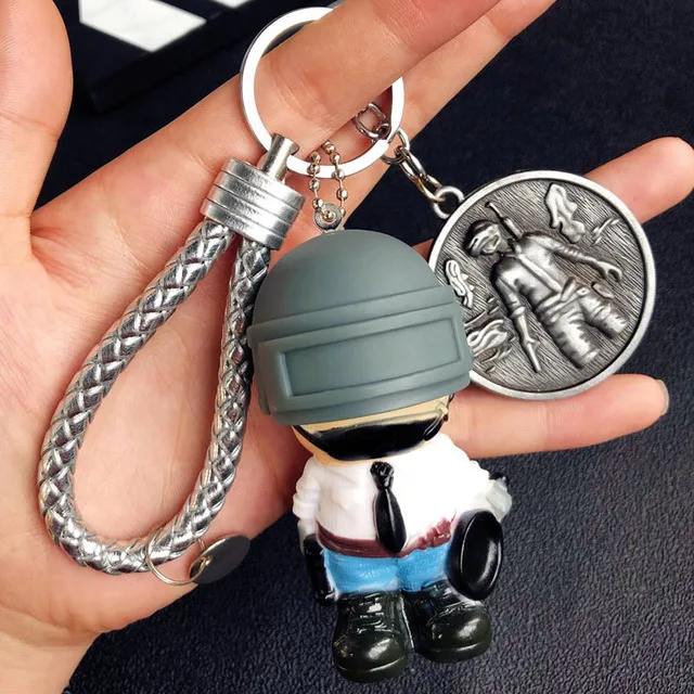 Игра PUBG Playerunknown's Battlegrounds аксессуары для косплея брелок мультфильм воин уровень 3 шлем оружие Броня металлический брелок
