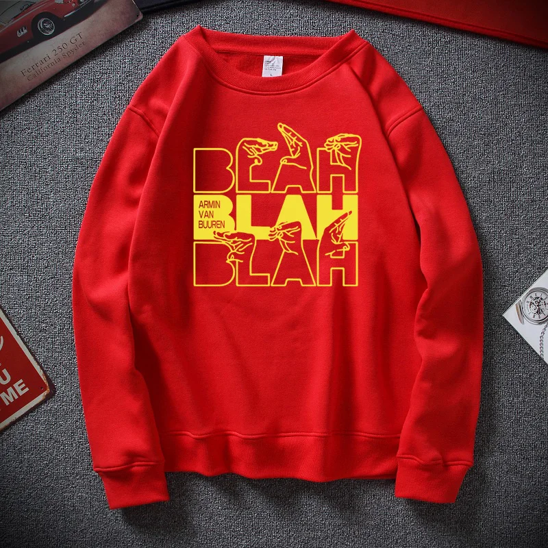 Новая зимняя уличная толстовка с капюшоном Armin Van Buuren Blah, музыка транс-вентиляторы, крутая Повседневная хлопковая толстовка с капюшоном Homme - Цвет: red 1