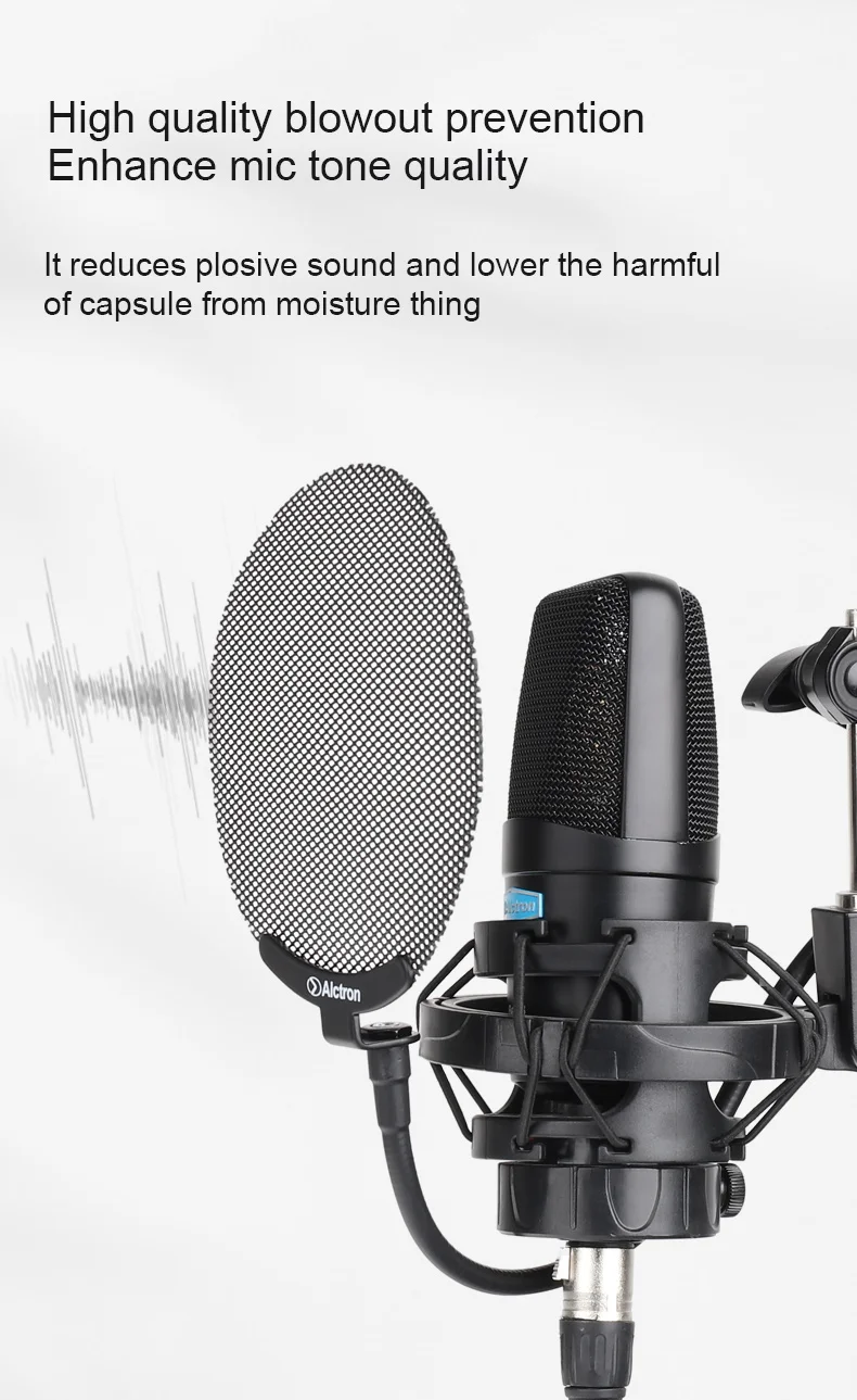 Alctron ma019b New metal screen mini pop filter for Microphones