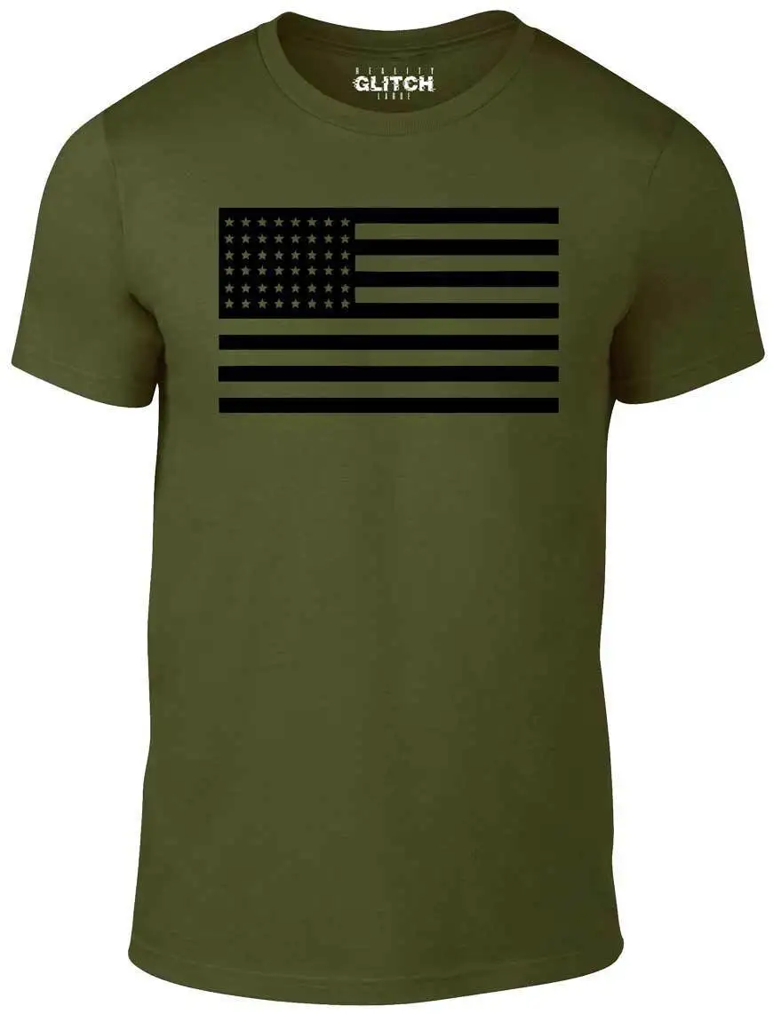 Черная футболка с американским флагом забавная в стиле ретро американская мода