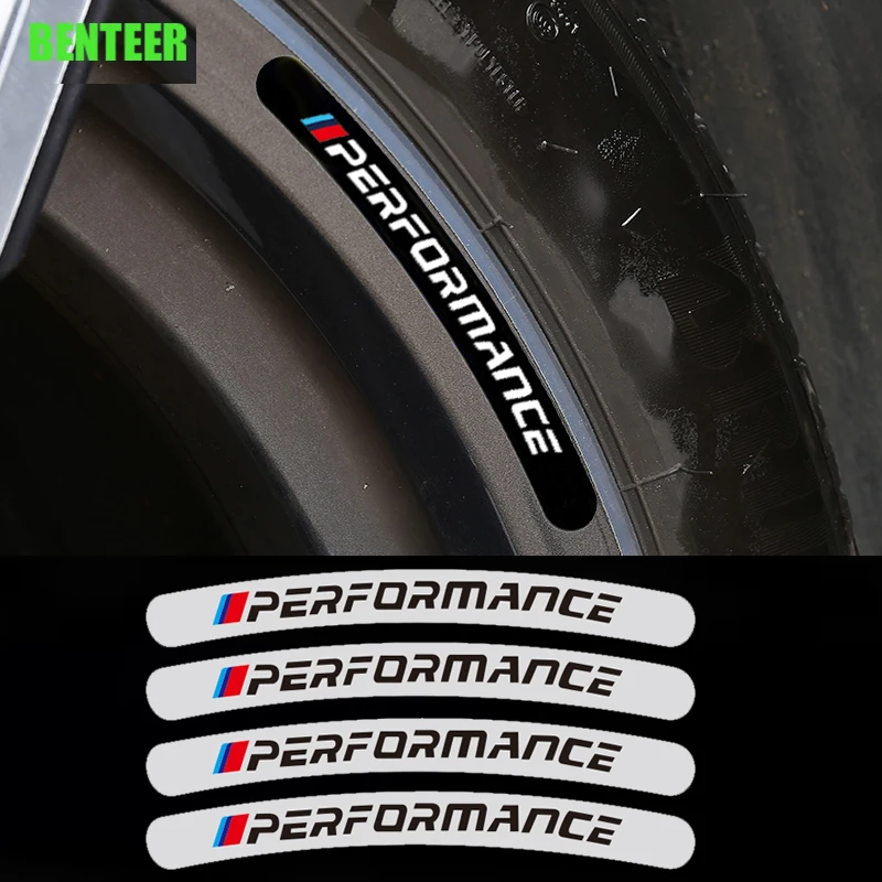 Big Deal 4pcs Power Performance M Car Wheel Sticker For BMW E34 E36 E60 E90 E46 E39 E70 F10 F20 4000774319810