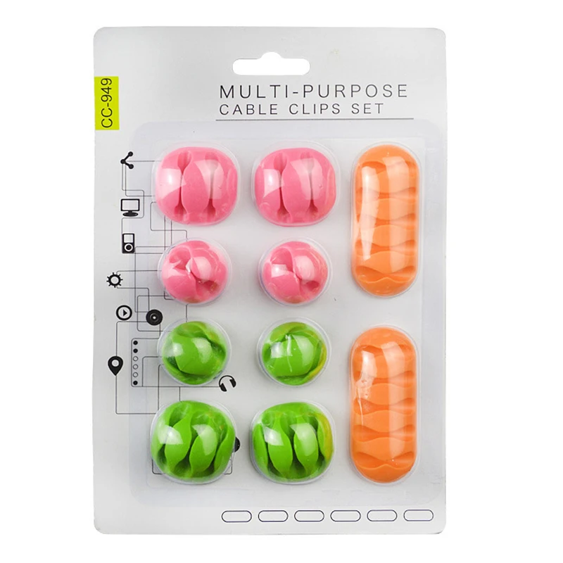 1 set RANDOM COLOR USB кабель Органайзер провод намотки Настольный управление держатель для наушников зажимы шнура для мыши держатель фиксации для IPhone X для samsung S8 S9 - Цвет: 1 set RANDOM COLOR
