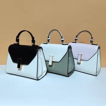 

Women's Bag Two Layer Cowhide Fashion 2021 New One Shoulder Straddle Bag Brand Designer Multifunctional Handbag Girl Purse