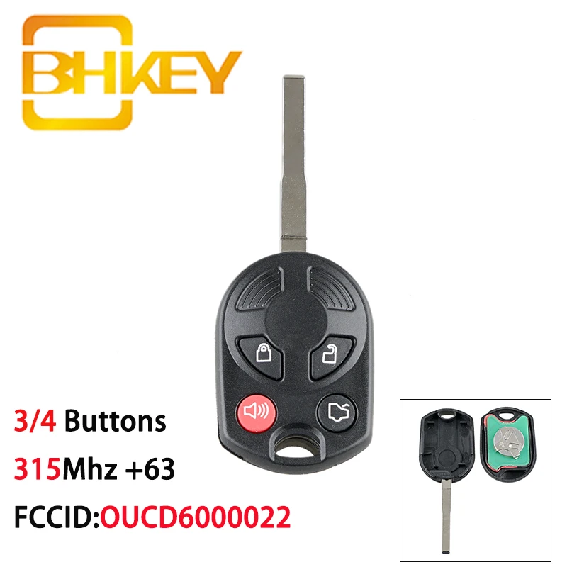 Ключ BHKEY OUCD6000022 для Ford Key 315 МГц дистанционный ключ C Max Edge ession Focus Lincoln Mazda Mercury 3/4