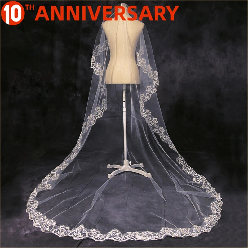 

OLLYMURS Wholesale Bridal Veil Lace Edge One-Layer 1.5 M Shoulder Length White Veil Wedding Accessories